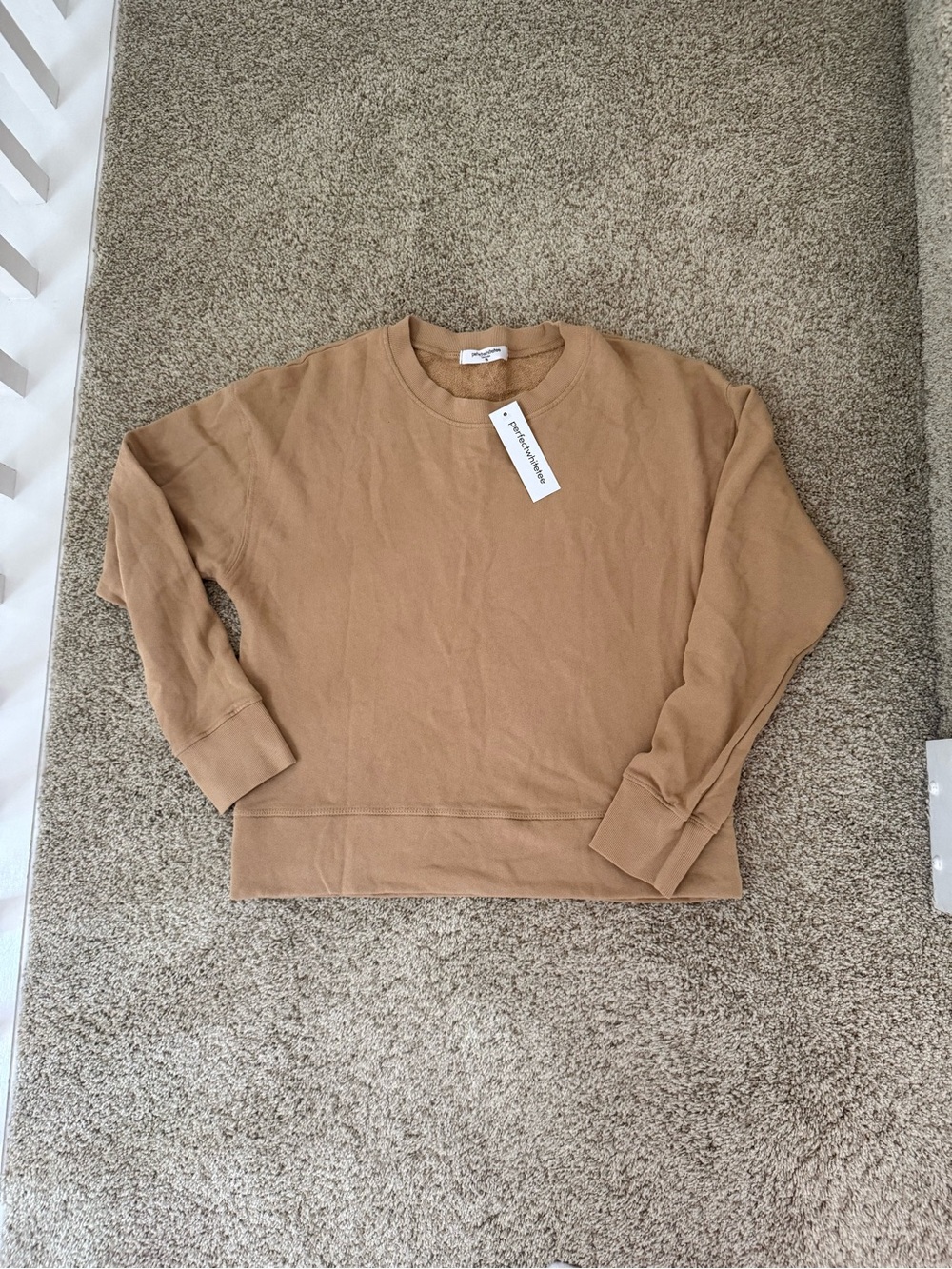 NWT PerfectWhiteTee Tyler 100% Cotton Sweatshirt Size XS Suede